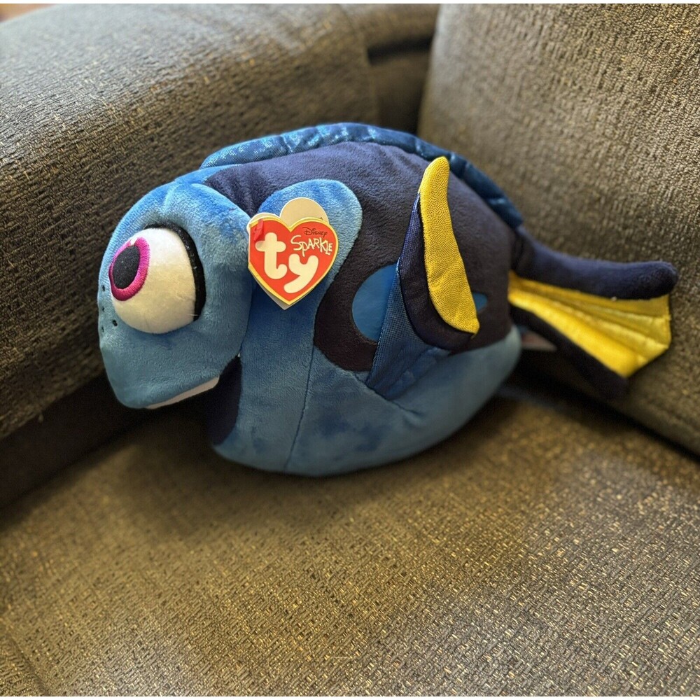 TY Sparkle Dory Pixar Finding Nemo Fish Beanie Babies NWT Heart Plush Stuffed - Picture 5 of 6